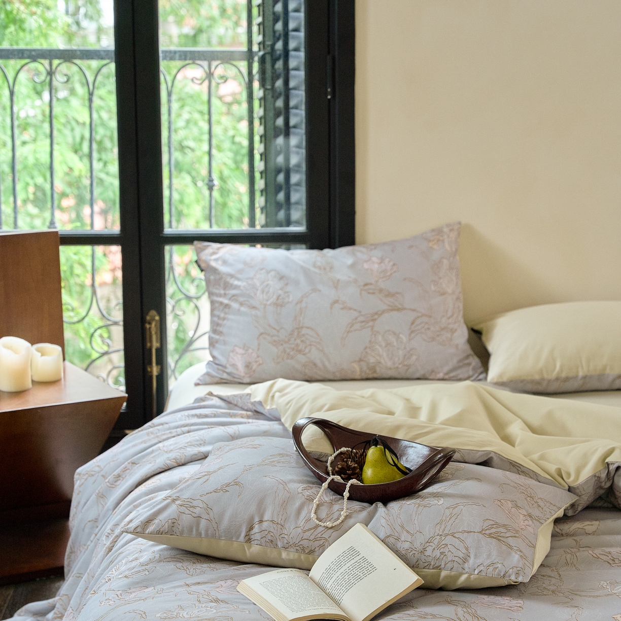 91家纺网 家纺一手货源 找家纺 FORTWO家纺原创设计（FOR TWO家纺） 2025新款50全棉纯棉数码磨毛印花四件套-场景一 空谷幽兰