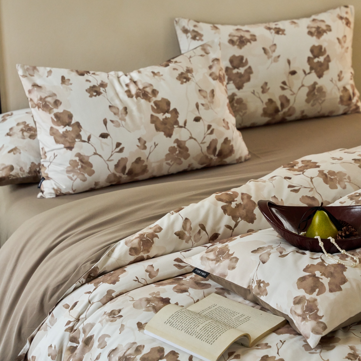 91家纺网 家纺一手货源 找家纺 FORTWO家纺原创设计（FOR TWO家纺） 2025新款50全棉纯棉数码磨毛印花四件套-场景一 似锦