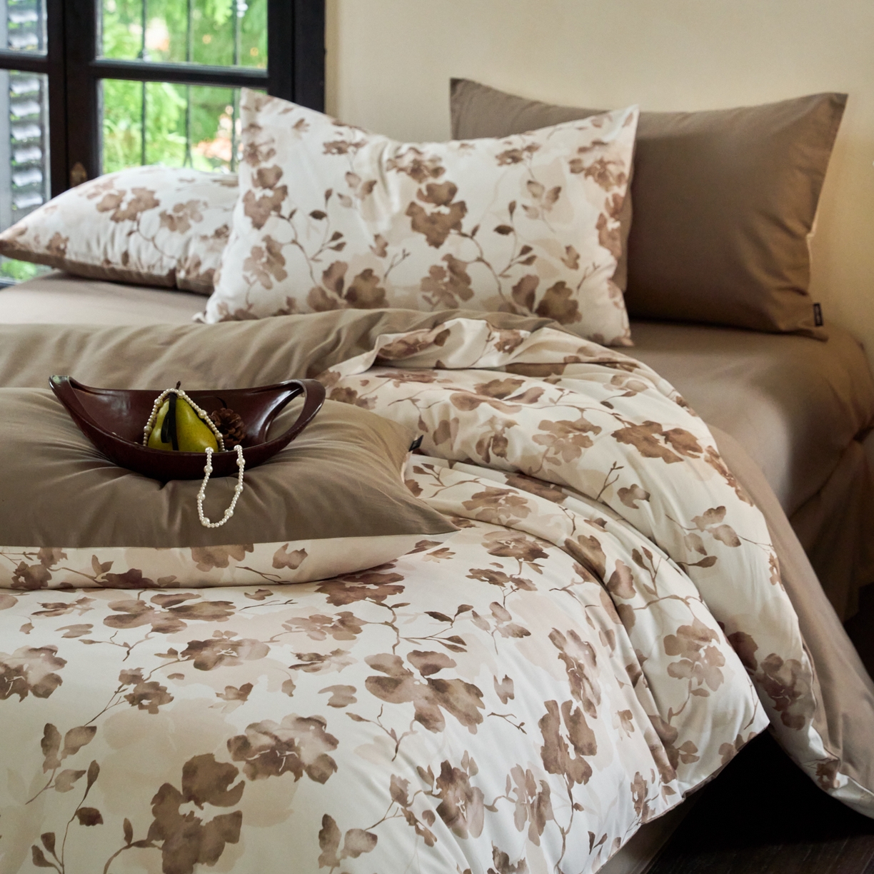 91家纺网 家纺一手货源 找家纺 FORTWO家纺原创设计（FOR TWO家纺） 2025新款50全棉纯棉数码磨毛印花四件套-场景一 似锦