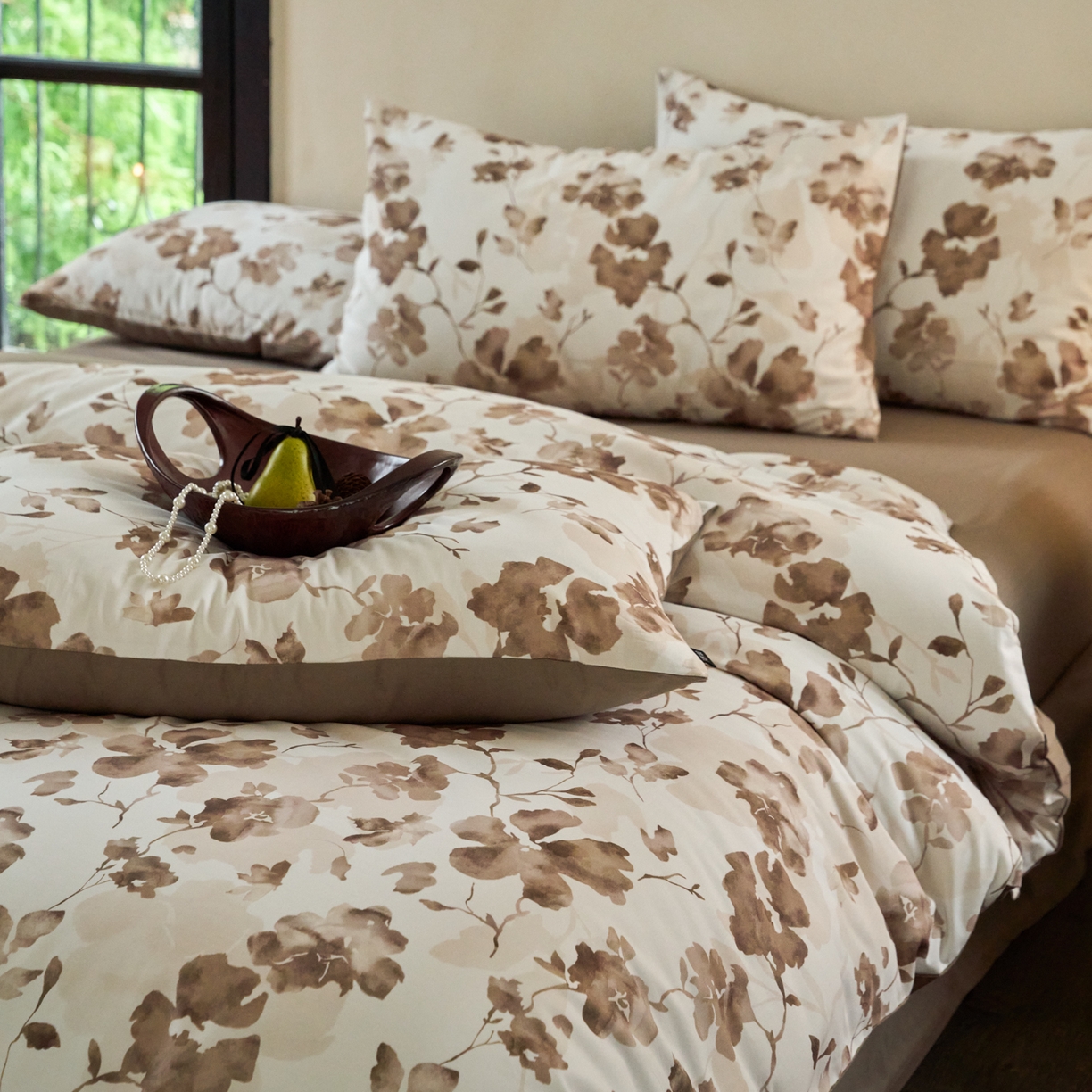 91家纺网 家纺一手货源 找家纺 FORTWO家纺原创设计（FOR TWO家纺） 2025新款50全棉纯棉数码磨毛印花四件套-场景一 似锦