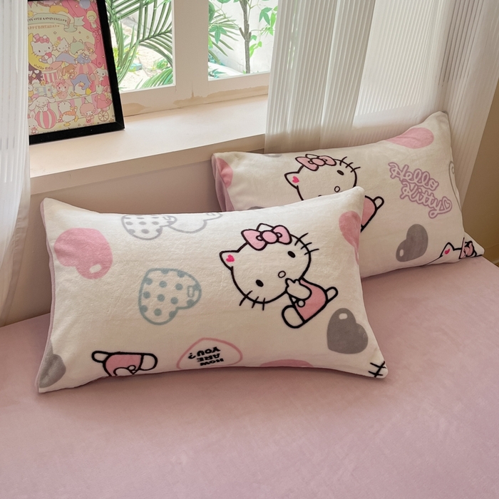 91家纺网 家纺一手货源 找家纺 （总）三朵家纺 2025新款三丽鸥印花牛奶绒四件套