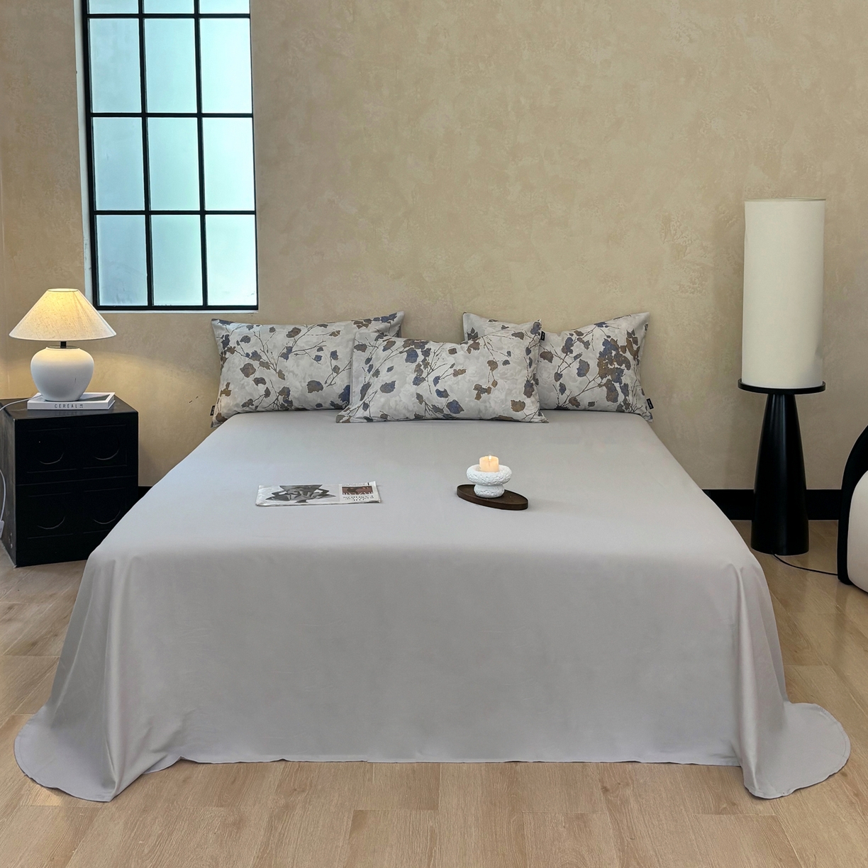 91家纺网 家纺一手货源 找家纺 FORTWO家纺原创设计（FOR TWO家纺） 2025新款50全棉纯棉数码磨毛印花四件套-场景二 枫林晚