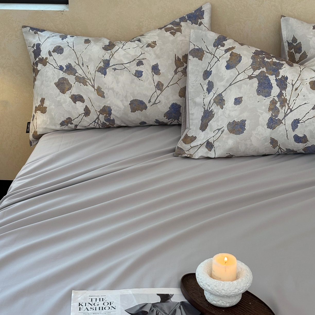 91家纺网 家纺一手货源 找家纺 FORTWO家纺原创设计（FOR TWO家纺） 2025新款50全棉纯棉数码磨毛印花四件套-场景二 枫林晚