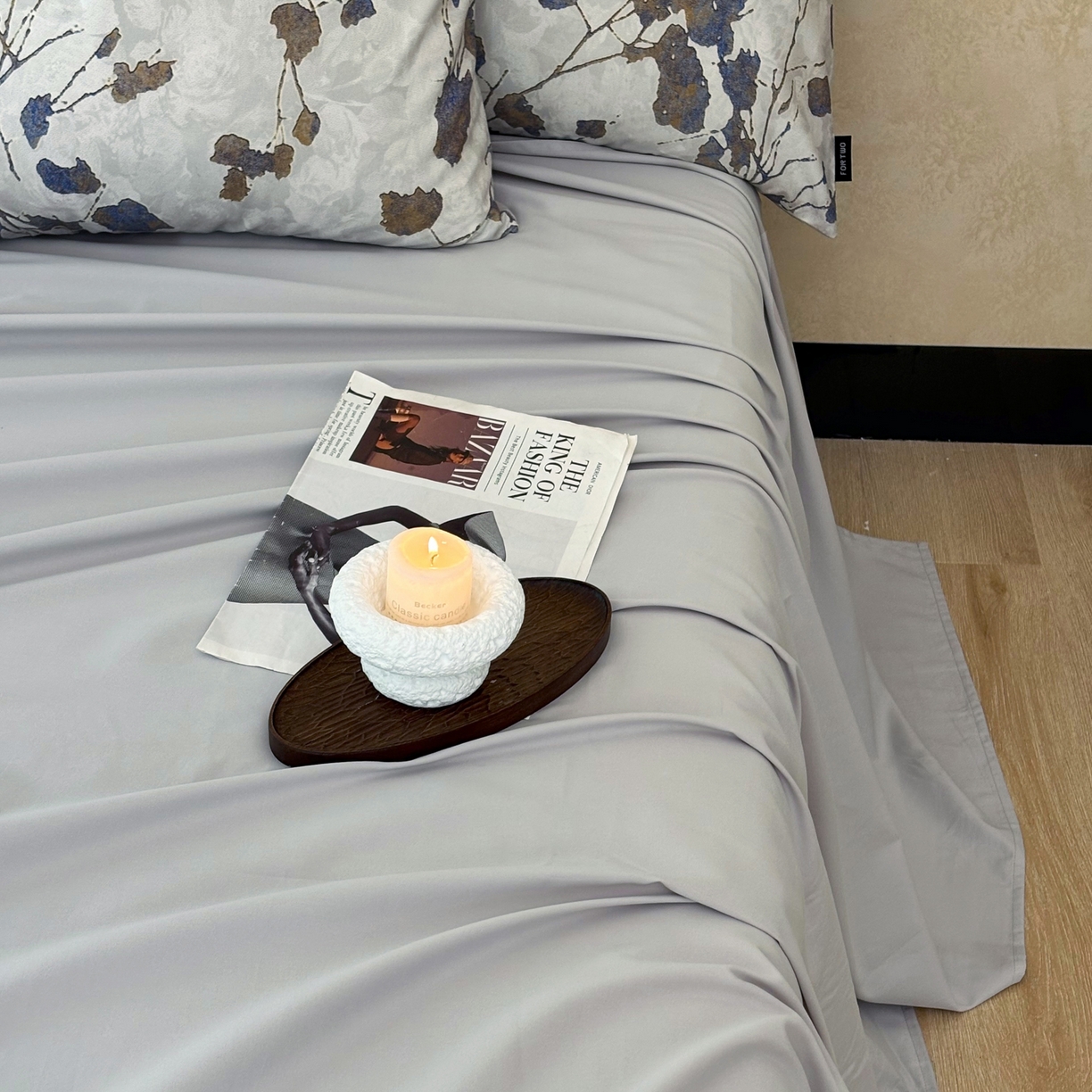 91家纺网 家纺一手货源 找家纺 FORTWO家纺原创设计（FOR TWO家纺） 2025新款50全棉纯棉数码磨毛印花四件套-场景二 枫林晚