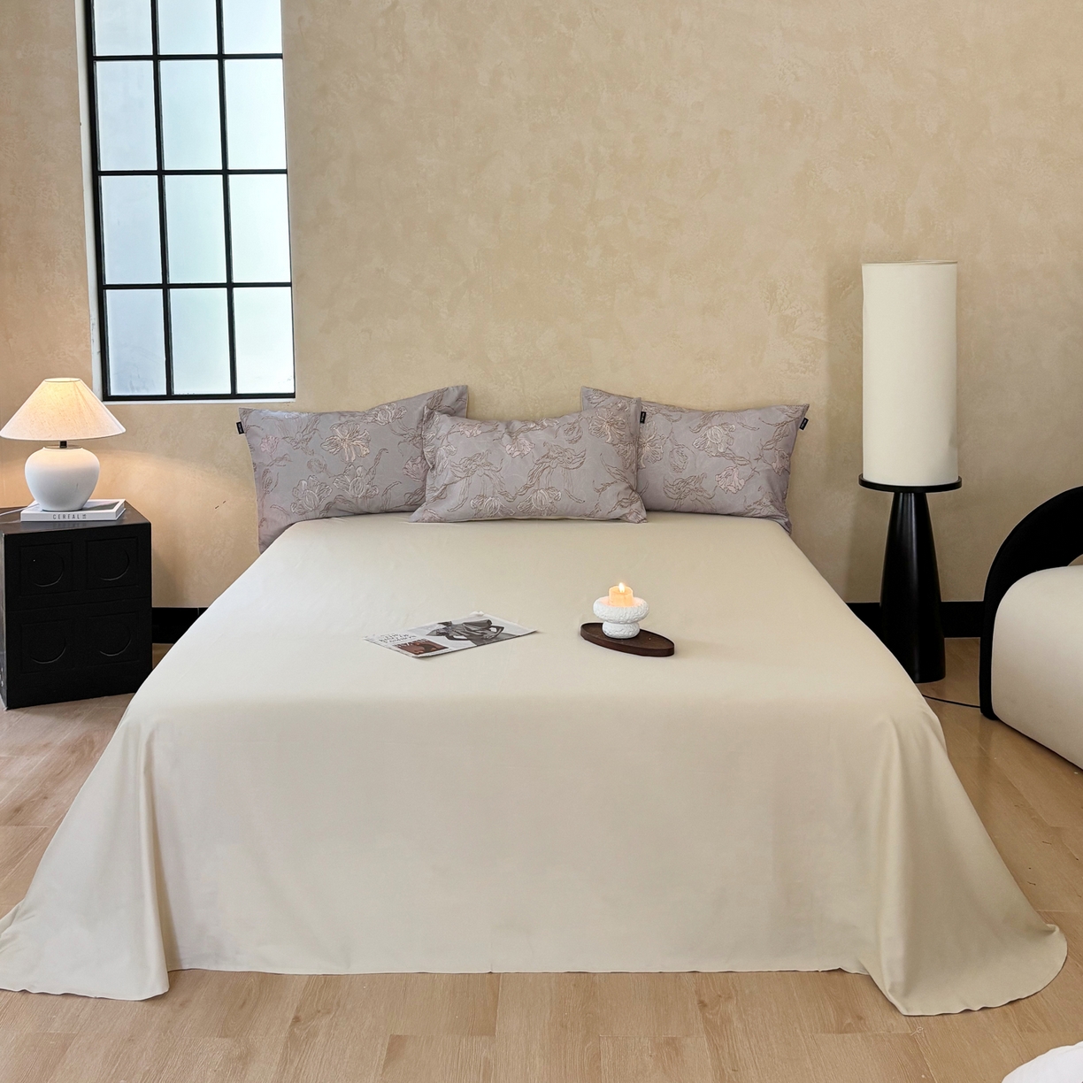 91家纺网 家纺一手货源 找家纺 FORTWO家纺原创设计（FOR TWO家纺） 2025新款50全棉纯棉数码磨毛印花四件套-场景二 空谷幽兰