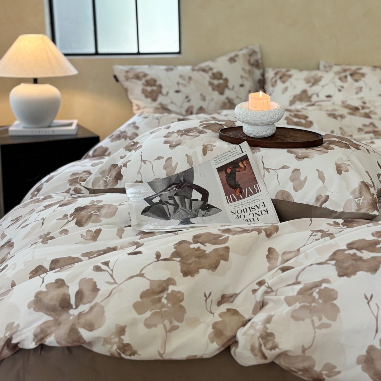 91家纺网 家纺一手货源 找家纺 FORTWO家纺原创设计（FOR TWO家纺） 2025新款50全棉纯棉数码磨毛印花四件套-场景二 似锦