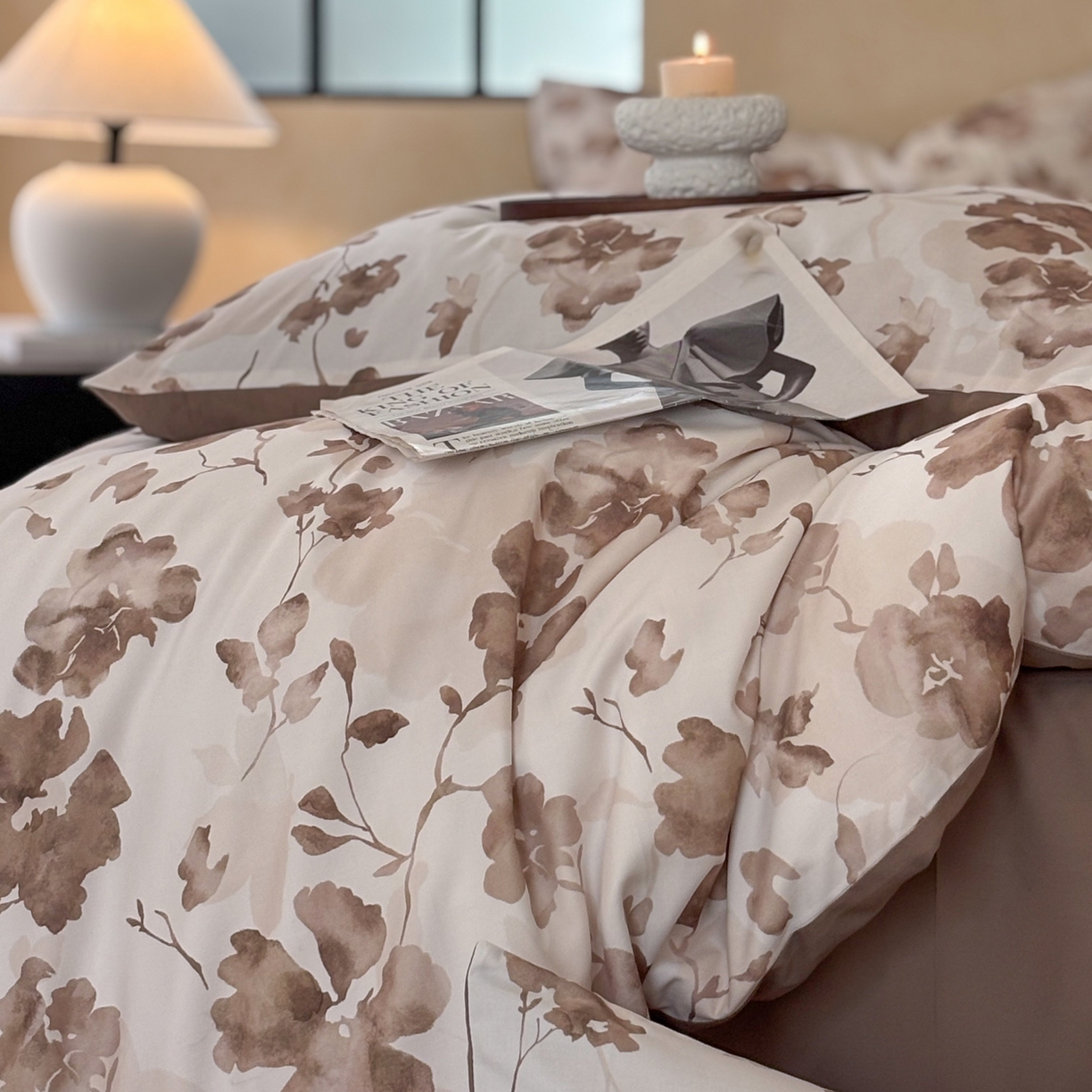 91家纺网 家纺一手货源 找家纺 FORTWO家纺原创设计（FOR TWO家纺） 2025新款50全棉纯棉数码磨毛印花四件套-场景二 似锦