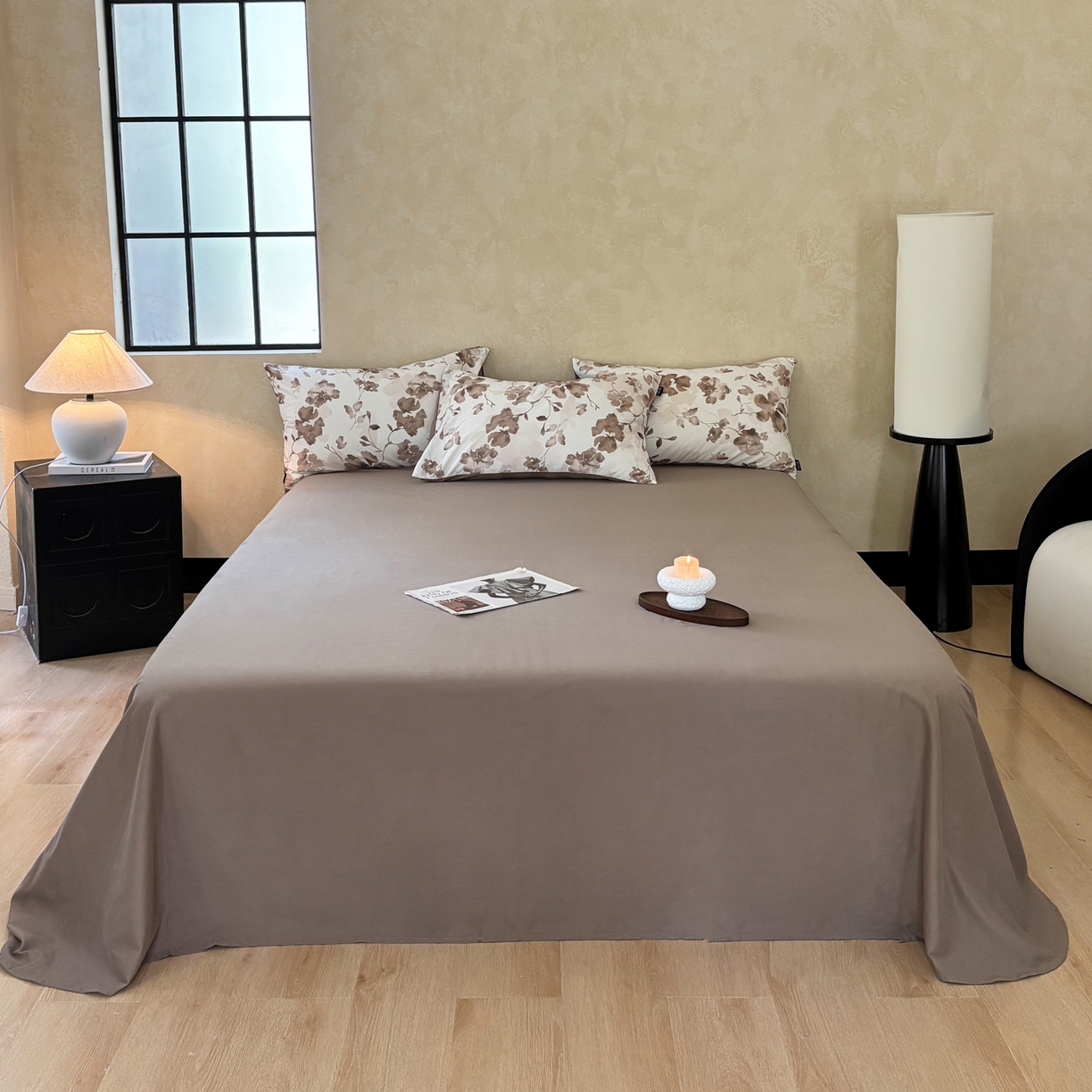 91家纺网 家纺一手货源 找家纺 FORTWO家纺原创设计（FOR TWO家纺） 2025新款50全棉纯棉数码磨毛印花四件套-场景二 似锦