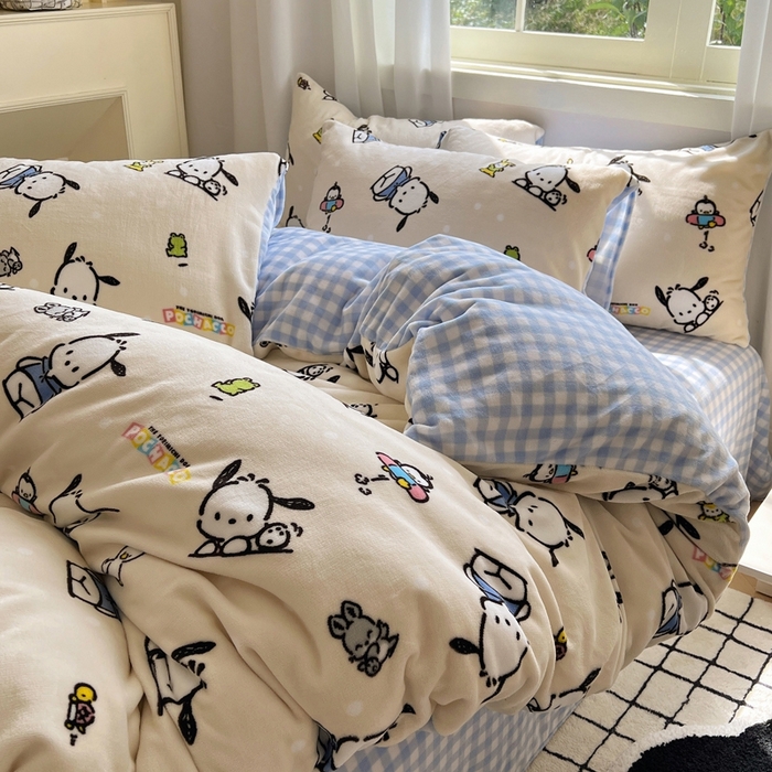 三朵家纺 2025新款三丽鸥印花牛奶绒四件套 童心帕恰