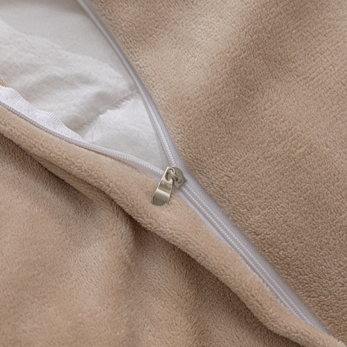 91家纺网 家纺一手货源 找家纺 恩和家纺 2025新款泡泡牛奶绒荷叶边款四件套 泡泡绒飞边米白咖