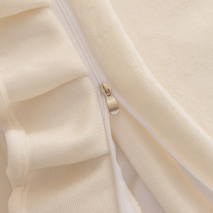 91家纺网 家纺一手货源 找家纺 恩和家纺 2025新款白色薄纱双层飞边牛奶绒四件套 米白