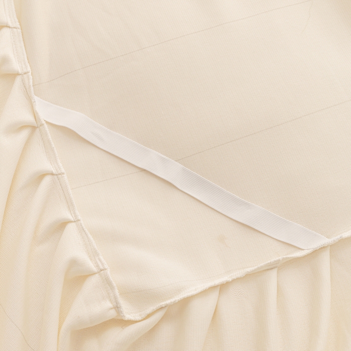 91家纺网 家纺一手货源 找家纺 恩和家纺 2025新款白色薄纱双层飞边牛奶绒四件套 米白