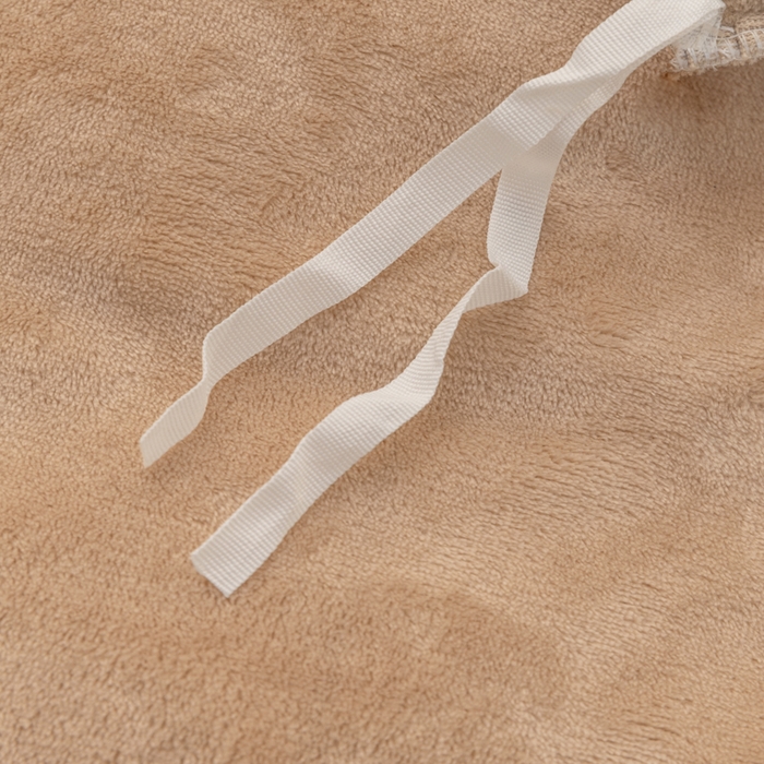 91家纺网 家纺一手货源 找家纺 恩和家纺 2025新款白色薄纱双层飞边牛奶绒四件套 米驼