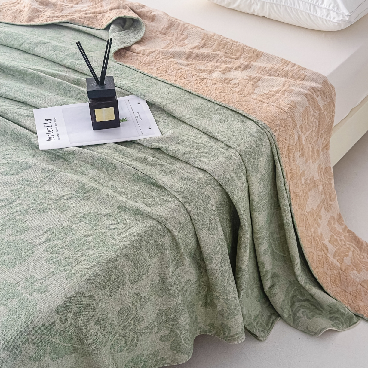 91家纺网 家纺一手货源 找家纺 （总）悦然毛巾被 2025全棉欧式提花纱布毛巾被毛毯-洛可可