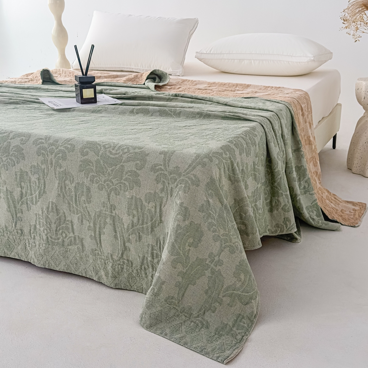 91家纺网 家纺一手货源 找家纺 （总）悦然毛巾被 2025全棉欧式提花纱布毛巾被毛毯-洛可可