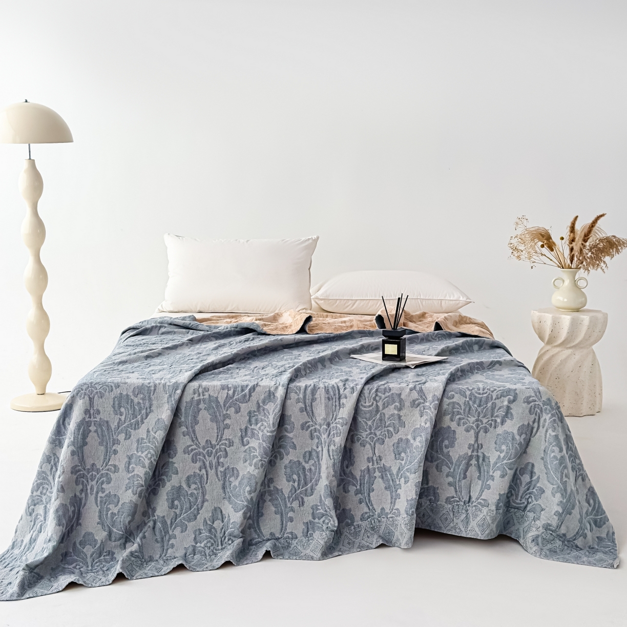 91家纺网 家纺一手货源 找家纺 （总）悦然毛巾被 2025全棉欧式提花纱布毛巾被毛毯-洛可可