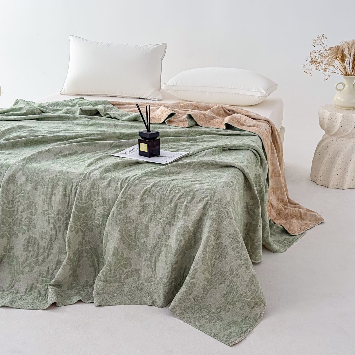 91家纺网 家纺一手货源 找家纺 （总）悦然毛巾被 2025全棉欧式提花纱布毛巾被毛毯-洛可可