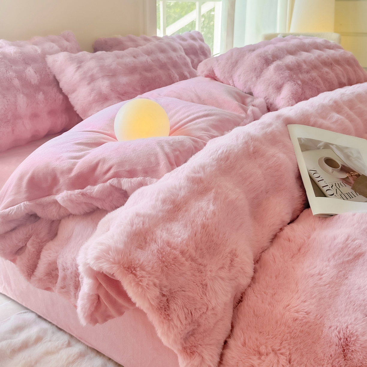 91家纺网 家纺一手货源 找家纺 （总）品乐家纺 2025新款A类泡泡兔绒可拆洗冬被被子被芯（被套+被芯）