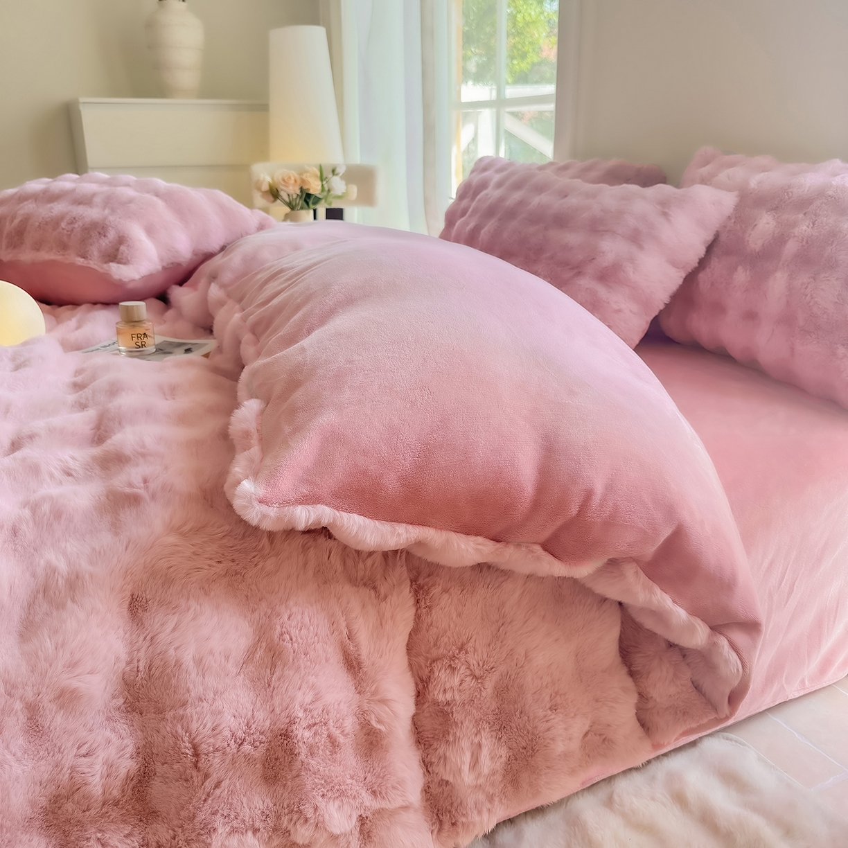 91家纺网 家纺一手货源 找家纺 （总）品乐家纺 2025新款A类泡泡兔绒可拆洗冬被被子被芯（被套+被芯）