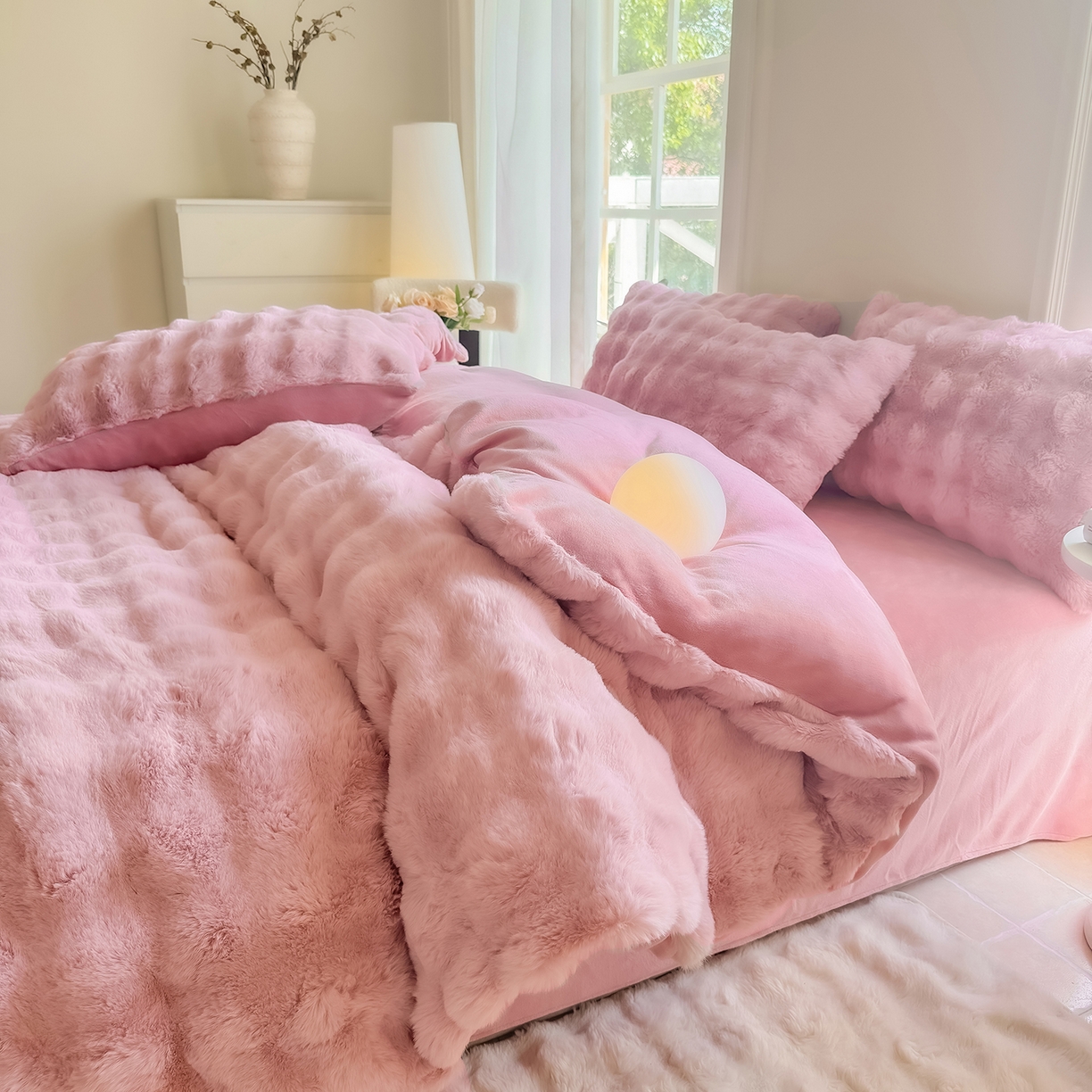 91家纺网 家纺一手货源 找家纺 （总）品乐家纺 2025新款A类泡泡兔绒可拆洗冬被被子被芯（被套+被芯）