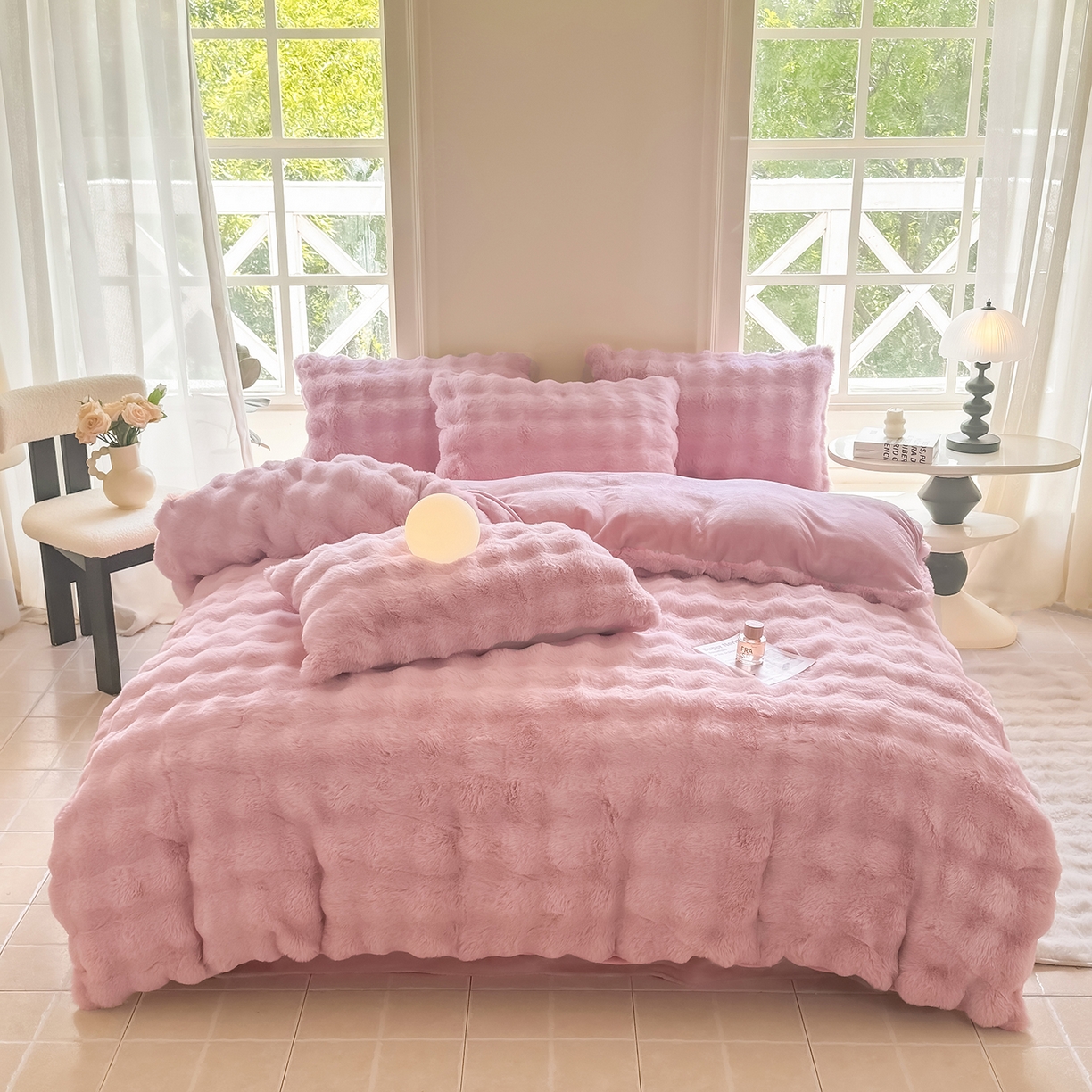 91家纺网 家纺一手货源 找家纺 （总）品乐家纺 2025新款A类泡泡兔绒可拆洗冬被被子被芯（被套+被芯）