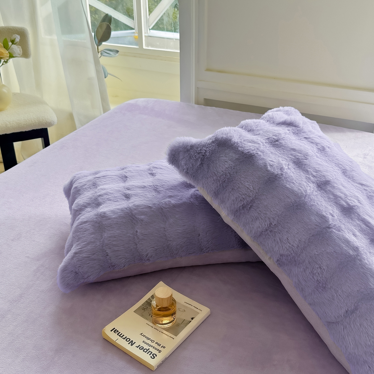 91家纺网 家纺一手货源 找家纺 品乐家纺 2025新款A类泡泡兔绒可拆洗冬被被子被芯（被套+被芯） 纯色-星云紫