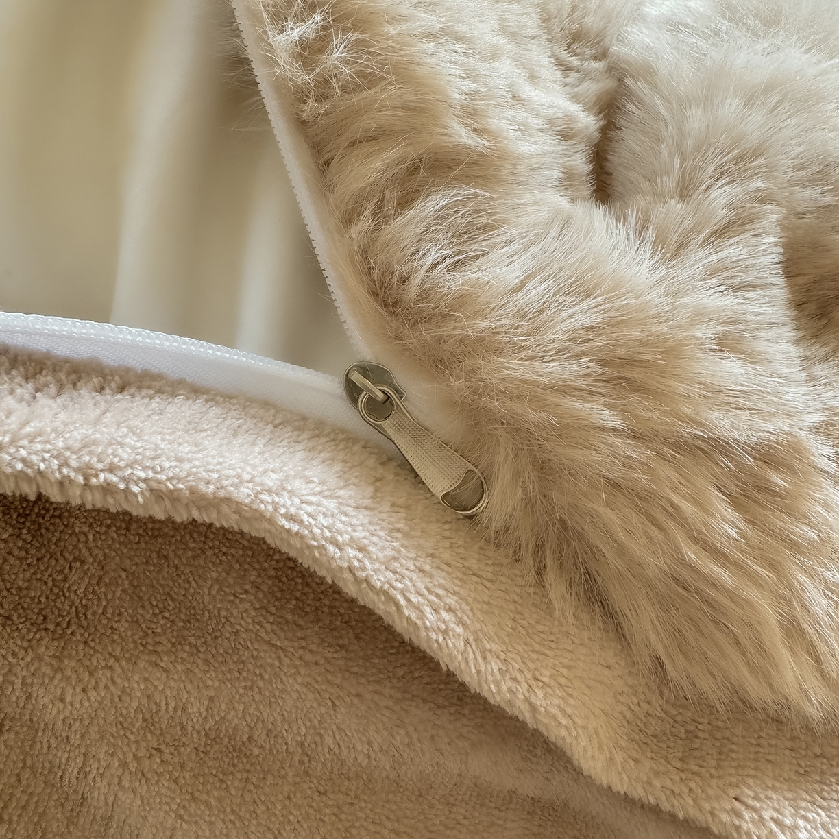 91家纺网 家纺一手货源 找家纺 品乐家纺 2025新款A类泡泡兔绒可拆洗冬被被子被芯（被套+被芯） 纯色-杏仁咖