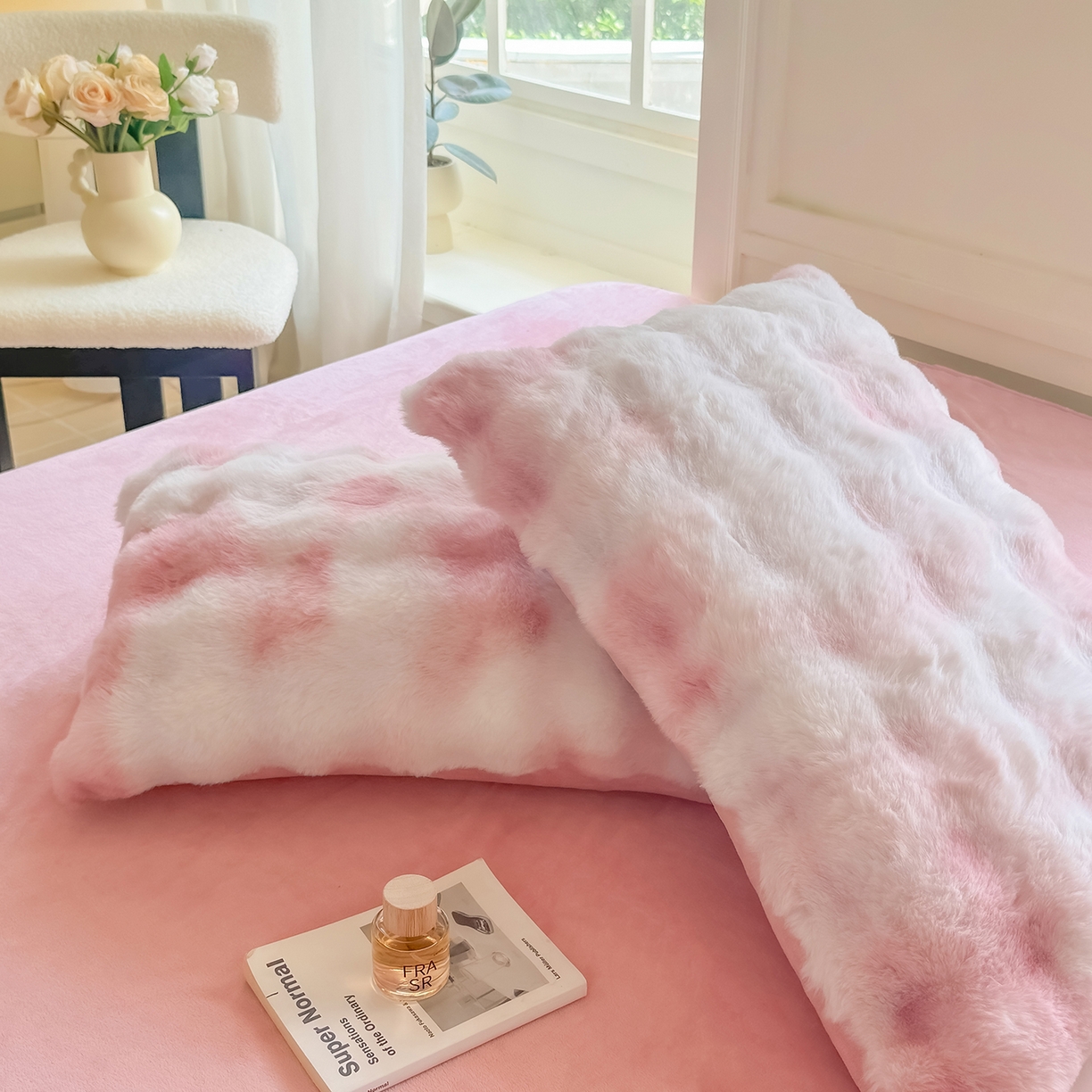 91家纺网 家纺一手货源 找家纺 品乐家纺 2025新款A类泡泡兔绒可拆洗冬被被子被芯（被套+被芯） 渐变-绯月粉