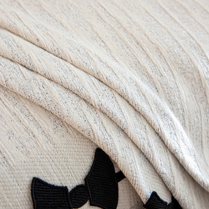 91家纺网 家纺一手货源 找家纺 沐沐家纺 2026新款宛柔蝴蝶结裙边沙发巾 灰色