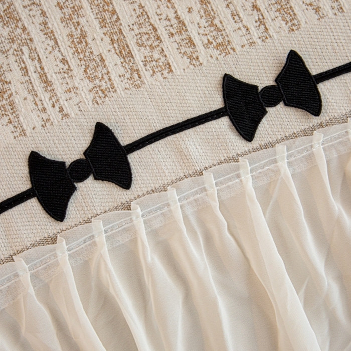 91家纺网 家纺一手货源 找家纺 沐沐家纺 2026新款宛柔蝴蝶结裙边沙发巾 驼色