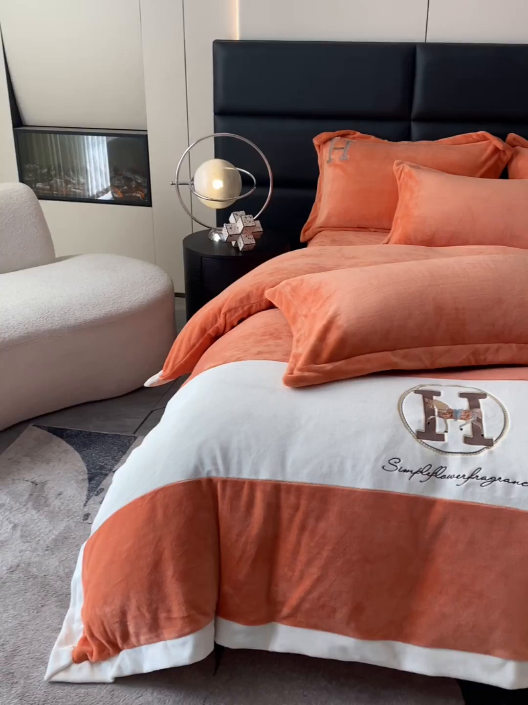 91家纺网 家纺一手货源 找家纺 （总）苹果星家纺 2025新款230g牛奶绒四件套-艾琳