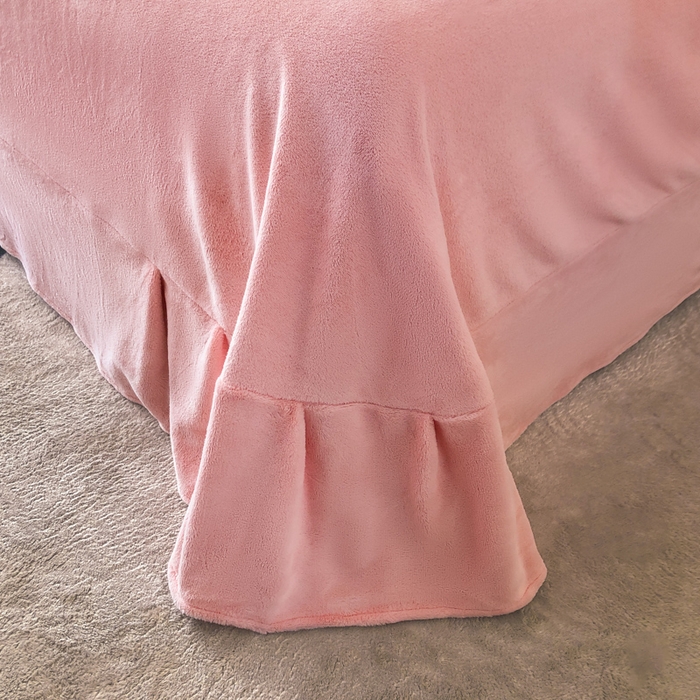 91家纺网 家纺一手货源 找家纺 苹果星家纺 2025新款230g牛奶绒四件套-艾琳 艾琳-奶油粉