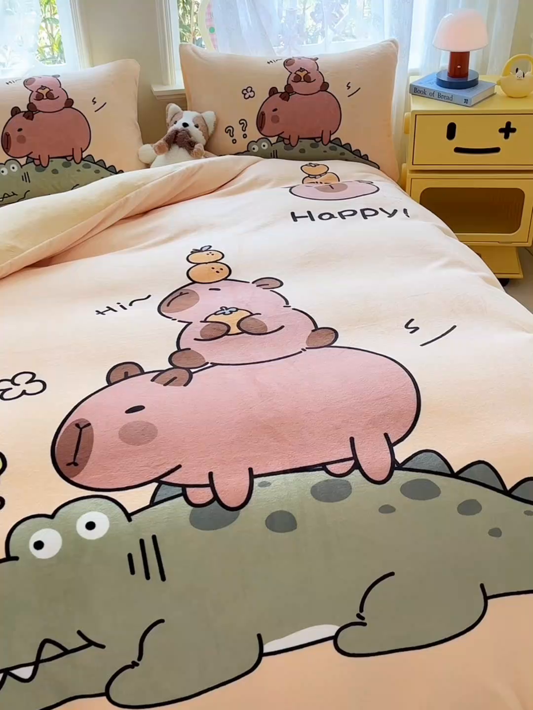 91家纺网 家纺一手货源 找家纺 ds生活馆 2025新款大版高克重双面牛奶绒四件套 鳄鱼巴拉