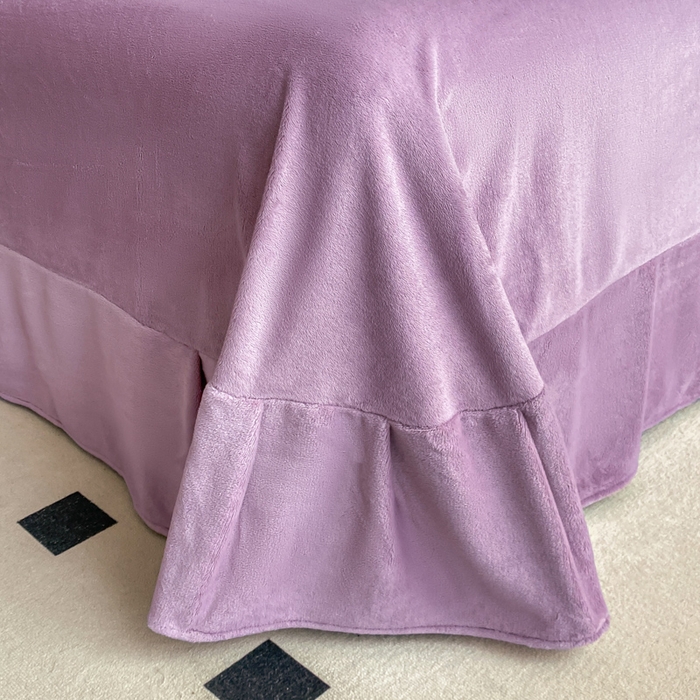 91家纺网 家纺一手货源 找家纺 苹果星家纺 2025新款高克重纯色牛奶绒刺绣四件套-奢香夫人 奢香夫人-紫