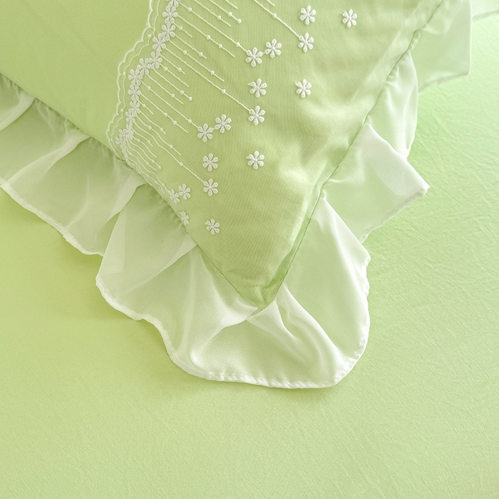 91家纺网 家纺一手货源 找家纺 （总）舒咪欧2025春夏韩版法式公主风水洗棉床（悠然春日）