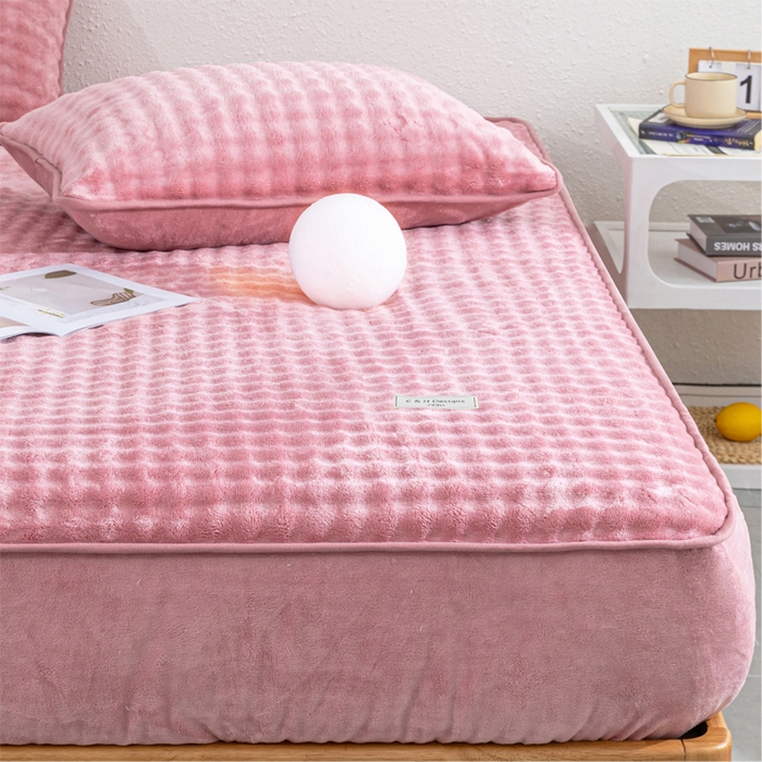 91家纺网 家纺一手货源 找家纺 （总）恩和家纺 2025新款泡泡牛奶绒床笠