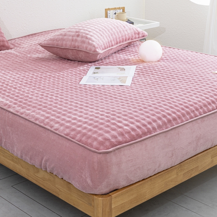 91家纺网 家纺一手货源 找家纺 （总）恩和家纺 2025新款泡泡牛奶绒床笠