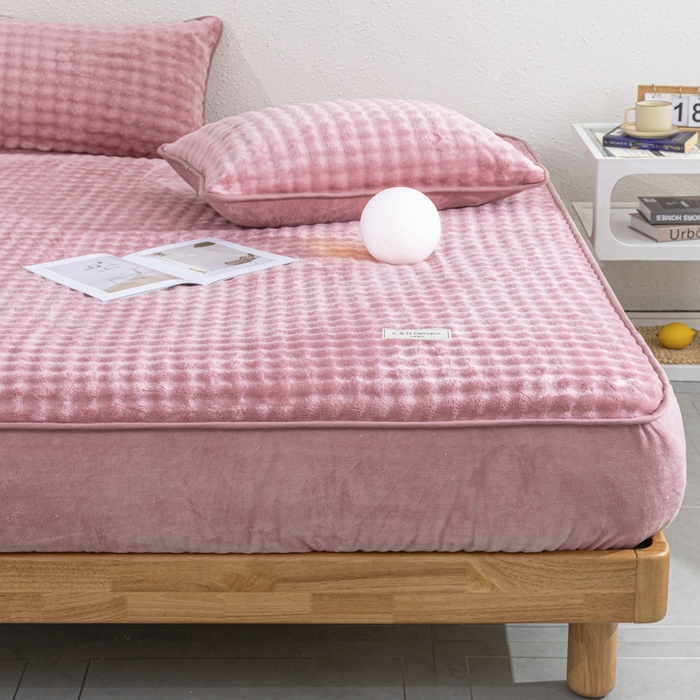 91家纺网 家纺一手货源 找家纺 （总）恩和家纺 2025新款泡泡牛奶绒床笠