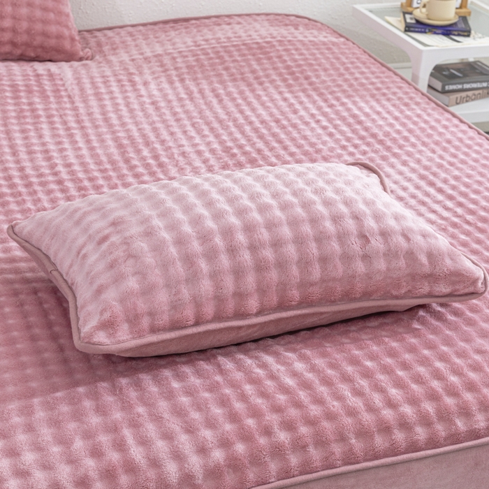 91家纺网 家纺一手货源 找家纺 （总）恩和家纺 2025新款泡泡牛奶绒床笠