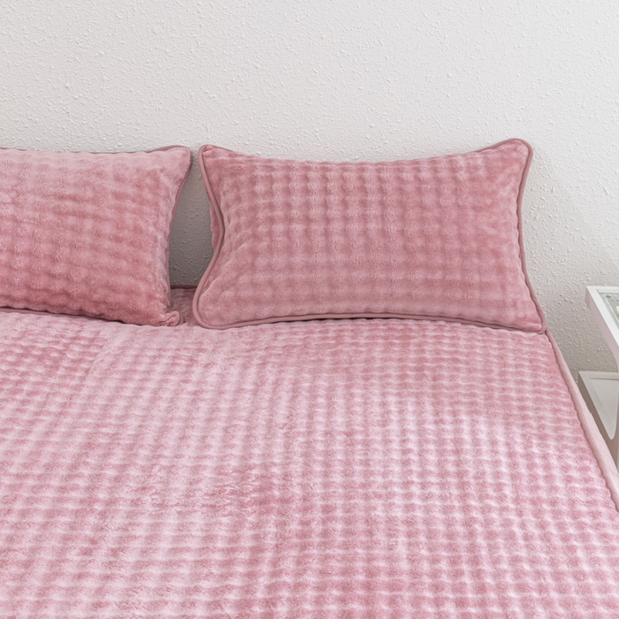 91家纺网 家纺一手货源 找家纺 （总）恩和家纺 2025新款泡泡牛奶绒床笠