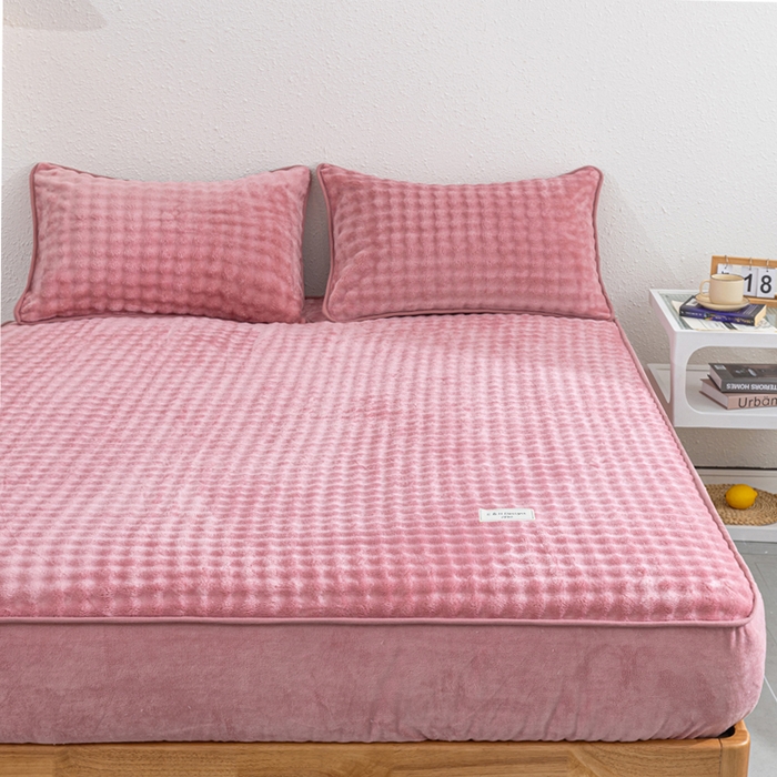 91家纺网 家纺一手货源 找家纺 （总）恩和家纺 2025新款泡泡牛奶绒床笠