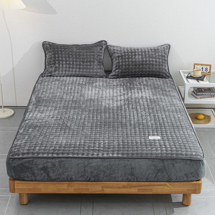 91家纺网 家纺一手货源 找家纺 （总）恩和家纺 2025新款泡泡牛奶绒床笠