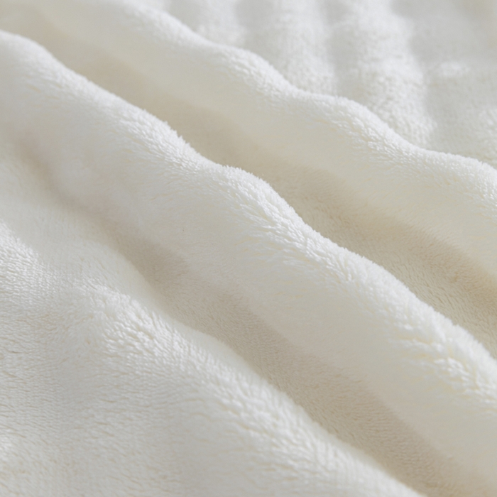 91家纺网 家纺一手货源 找家纺 恩和家纺 2025新款泡泡牛奶绒床笠 米白