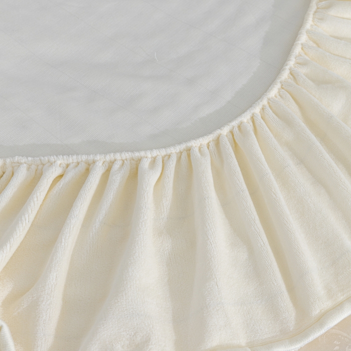 91家纺网 家纺一手货源 找家纺 恩和家纺 2025新款泡泡牛奶绒床笠 米白