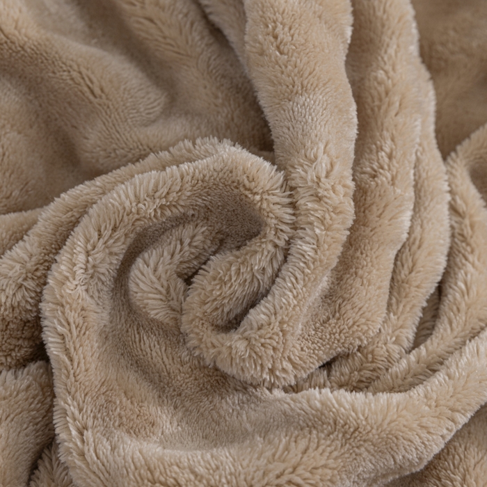 91家纺网 家纺一手货源 找家纺 恩和家纺 2025新款泡泡牛奶绒床笠 浅咖