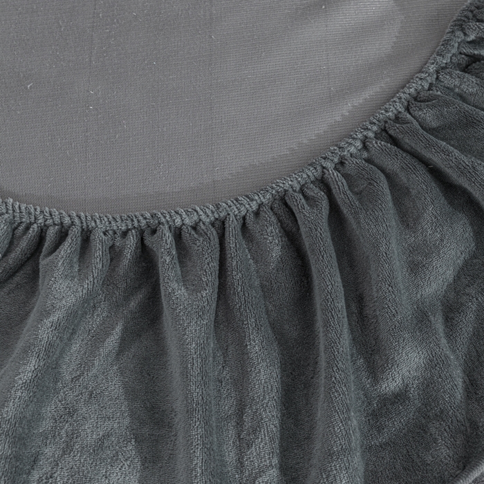 91家纺网 家纺一手货源 找家纺 恩和家纺 2025新款泡泡牛奶绒床笠 深灰