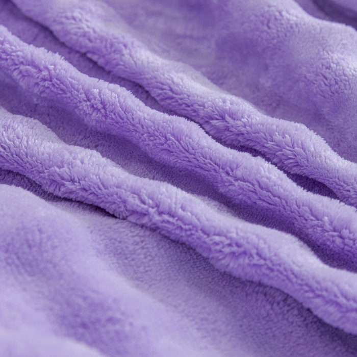 91家纺网 家纺一手货源 找家纺 恩和家纺 2025新款泡泡牛奶绒床笠 紫色