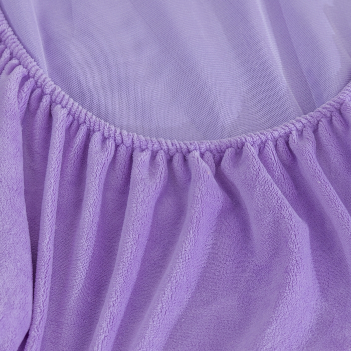 91家纺网 家纺一手货源 找家纺 恩和家纺 2025新款泡泡牛奶绒床笠 紫色