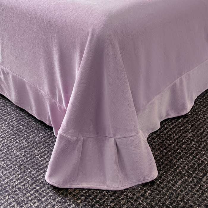 91家纺网 家纺一手货源 找家纺 苹果星家纺 2025新款无印良品风230克全消光牛奶绒大拼角压线刺绣四件套-塔莉 塔莉-紫