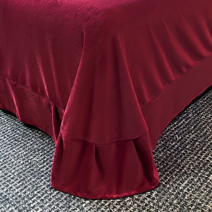 91家纺网 家纺一手货源 找家纺 苹果星家纺 2025新款无印良品风230克全消光牛奶绒大拼角压线刺绣四件套-塔莉 塔莉-酒红